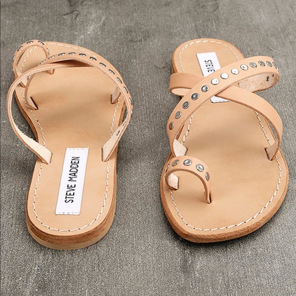 Steve Madden Shoes Genuine Leather Toe Ring Studded Sandal Poshmark